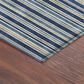Dalyn Rug Company Soft Essentials Striped Navy 8" Round Indoor/Outdoor Area Rug, , large