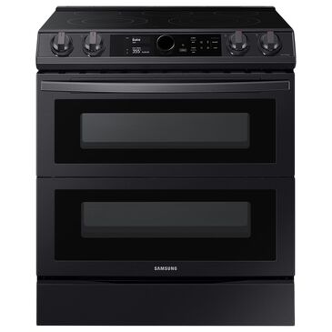 Samsung 6.3 Cu. Ft. Flex Duo Front Control Slide-in Electric Range with Smart Dial, Air Fry and Wi-Fi in Black Stainless Steel, , large