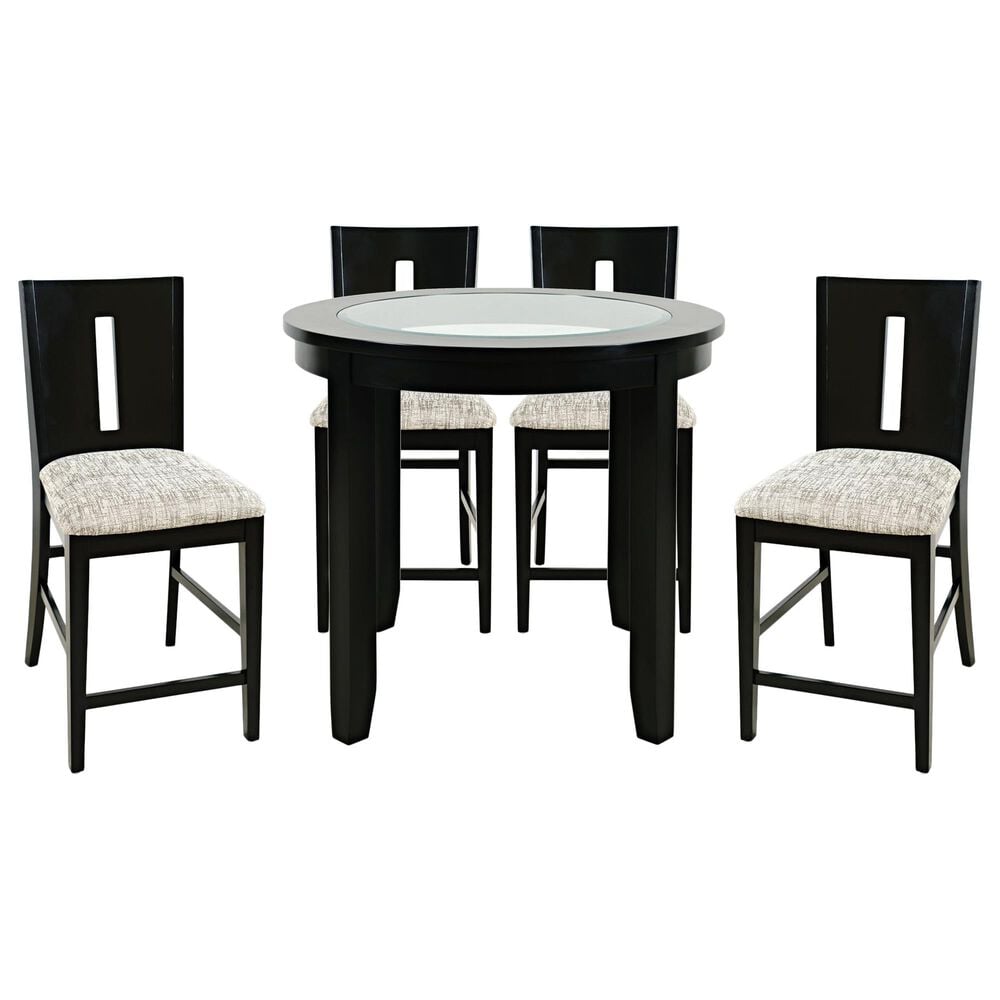 Jofran Urban Icon 5-Piece Counter Height Dinning Set in Black, , large
