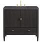 James Martin Vanities Myrrin 36" Vanity in Carbon Oak with 3 cm Charcoal Soapstone Quartz Top, , large