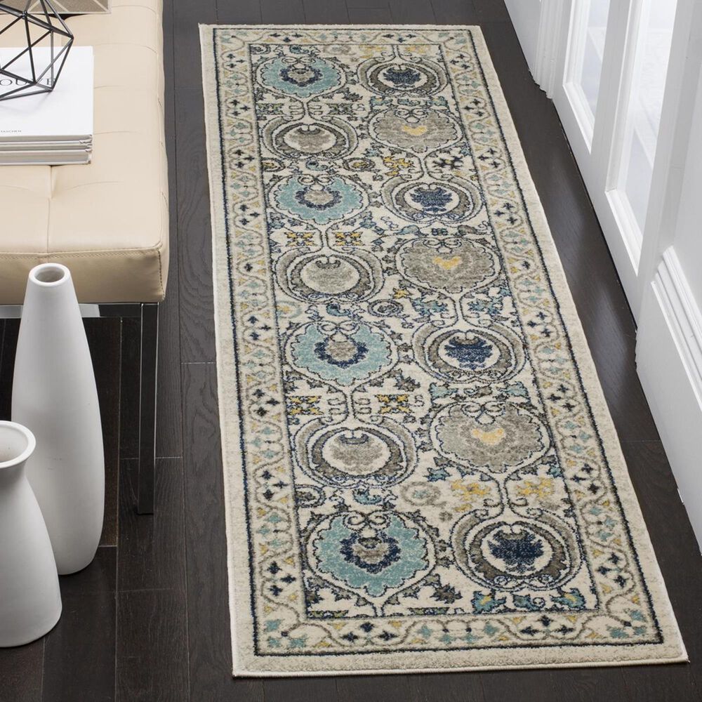 Safavieh Evoke EVK251D 2&#39;2&quot; x 9&#39; Ivory and Grey Runner, , large