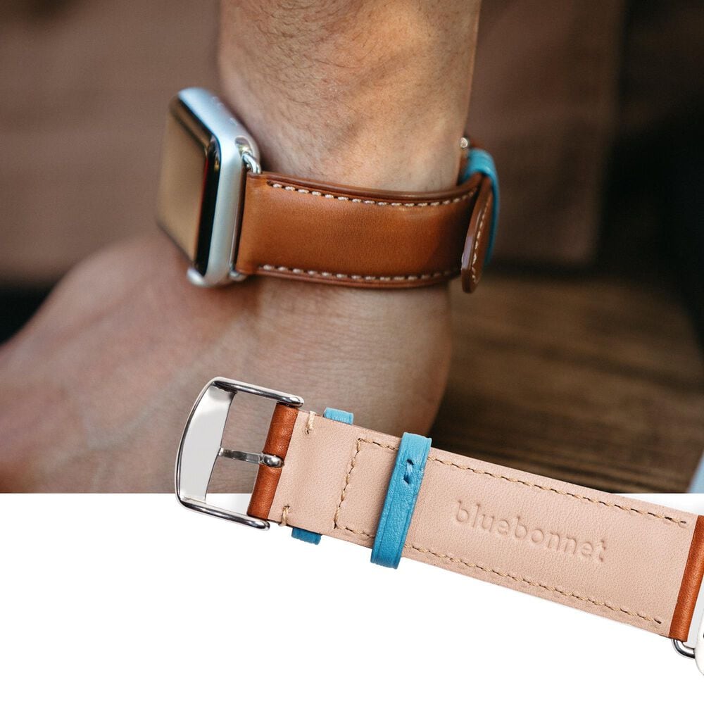 Bluebonnet Cases Band Leather for Apple Watch in Saddle Tan, , large