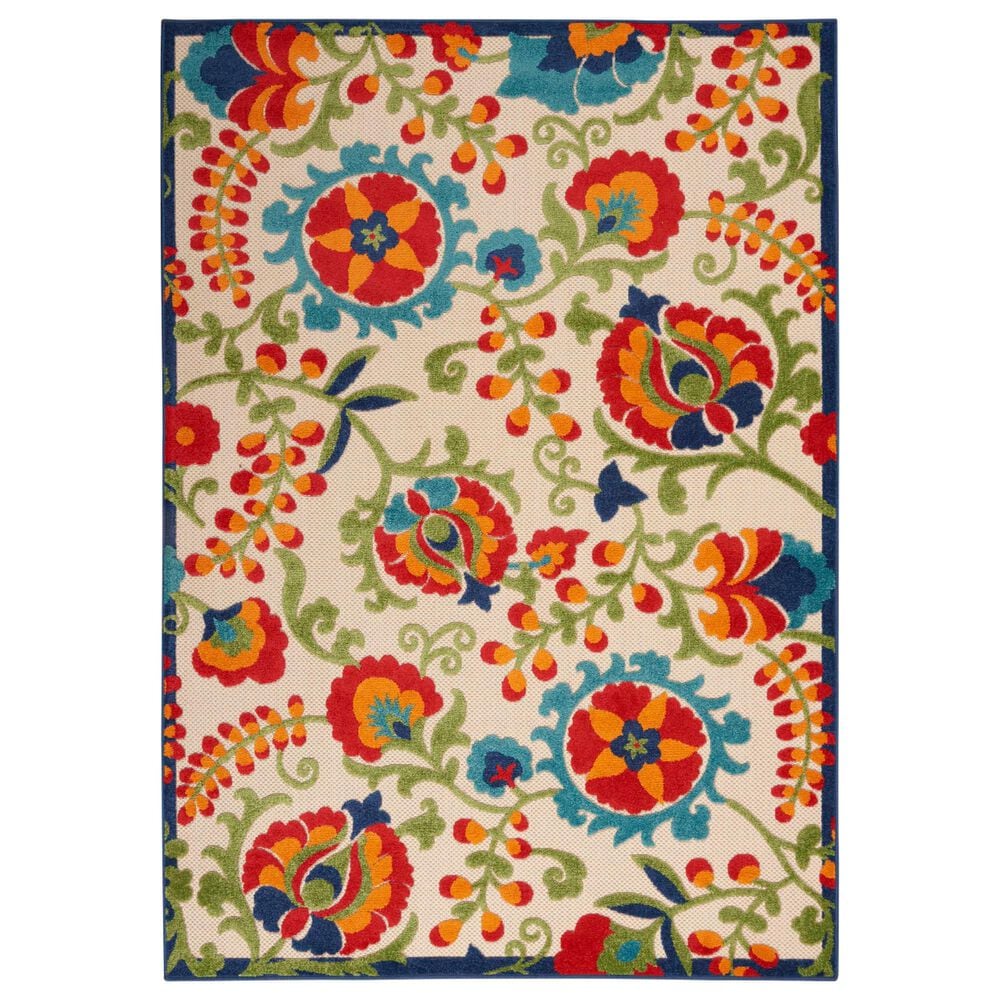 Nourison Aloha ALH17 6" x 9" Multicolor Indoor/Outdoor Area Rug, , large