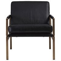 Signature Design by Ashley Puckman Leather Accent Chair in Black