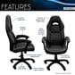 Rta Products Llc High Back Executive Sport Race Office Chair in Black, , large