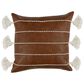Classic Home Ezekiel 18" x 18" Vegan Leather Throw Pillow in Brown, , large