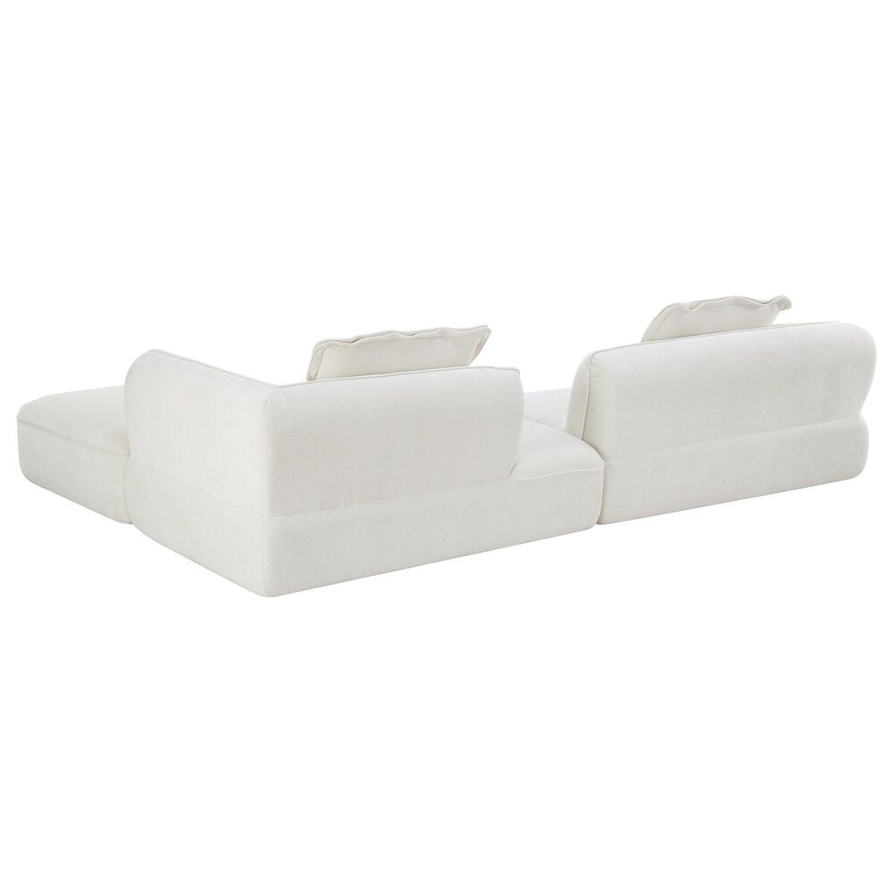 Hearth and Haven 2-Piece Right Facing L-Shaped Sectional Sofa with Pillow Back Cushions in White, , large