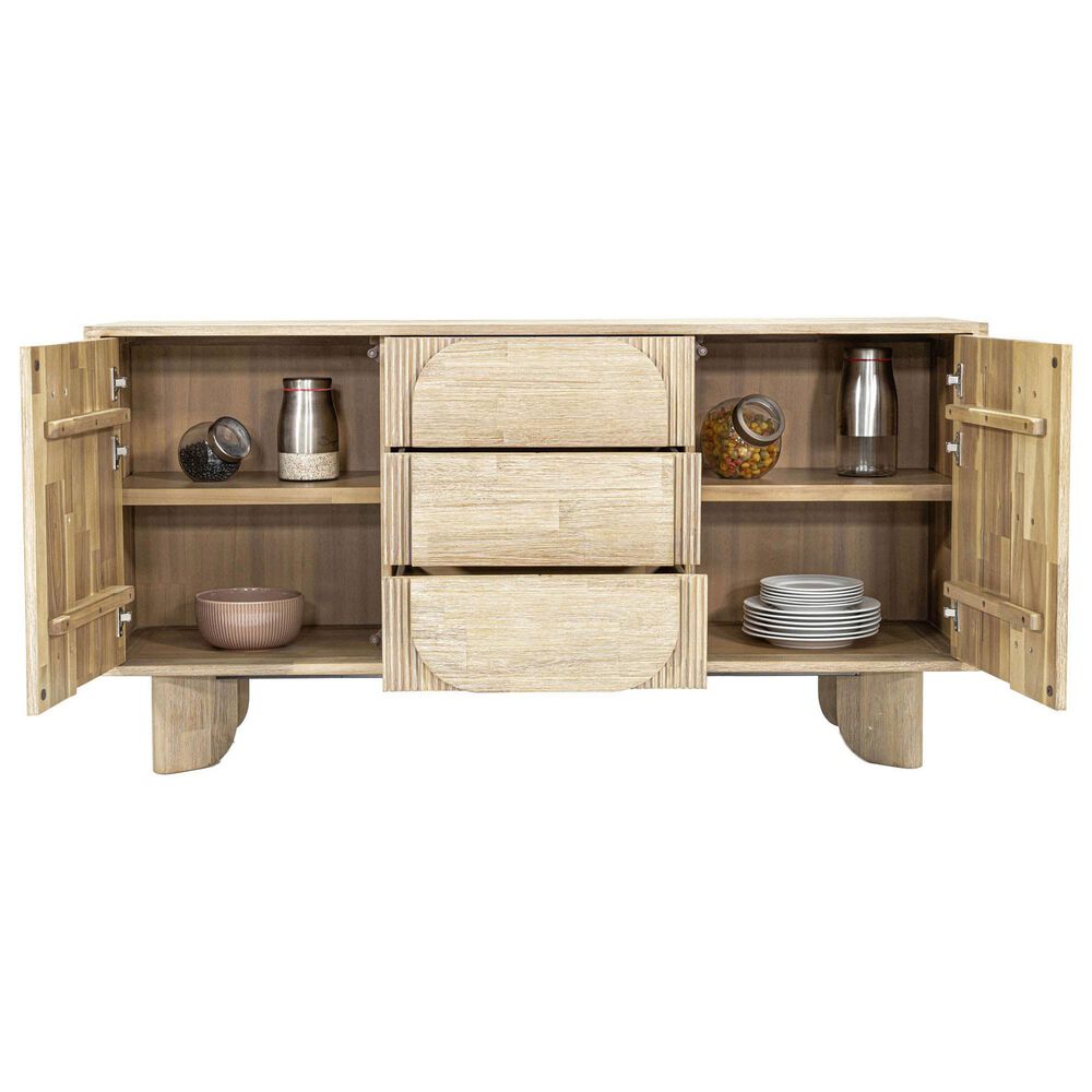 LH Imports Haru 3-Drawer Sideboard without Hutch in Sand Wash, , large