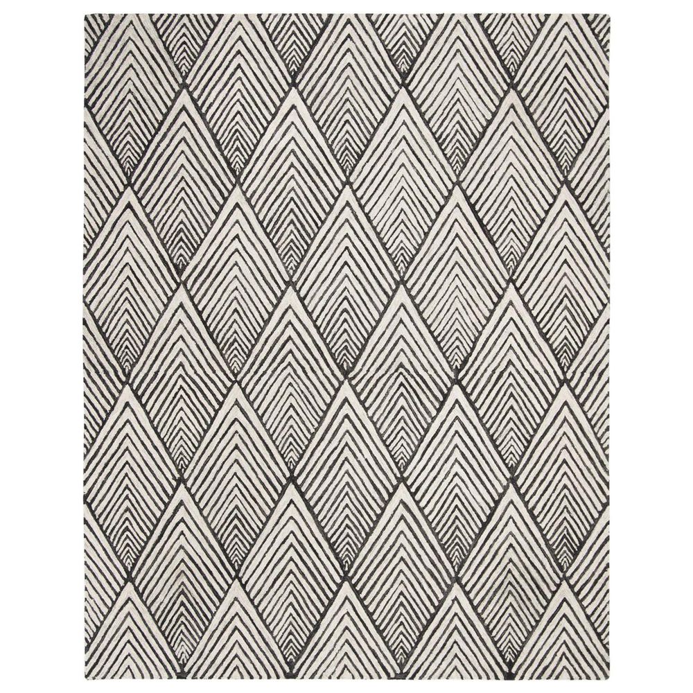 Safavieh Micro-Loop MLP151H 9" x 12" Charcoal and Ivory Area Rug, , large