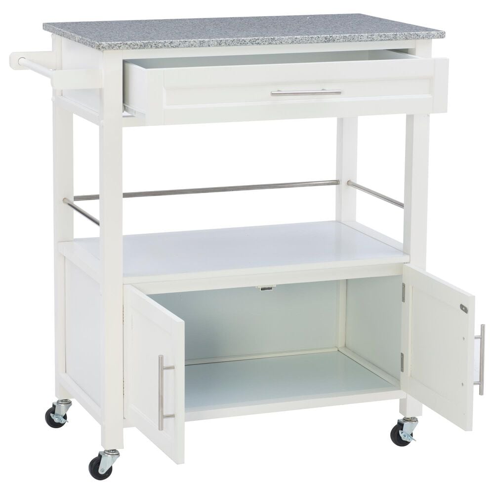 Linon Home Decor Cameron Kitchen Cart in White and Grey, , large