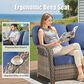 Hearth and Haven Outdoor Sofa with T-back Cushions and Gray Wicker in Blue, , large