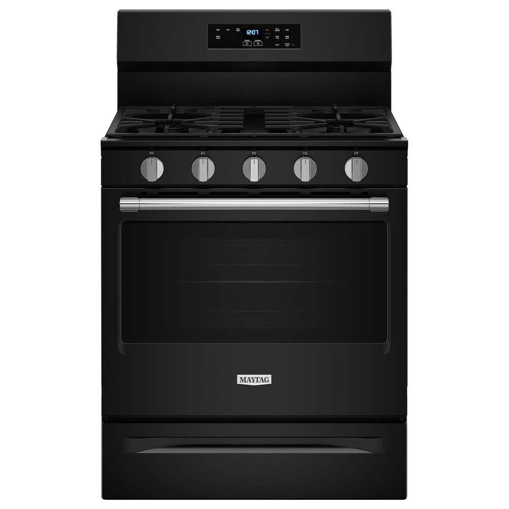 Maytag 5.0 Cu. Ft. Freestanding Gas Range with Steam Clean in Black, , large