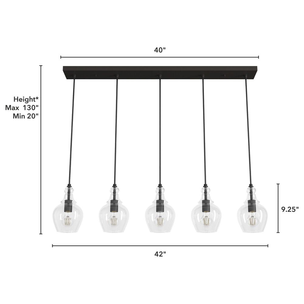 Hunter Maple Park 5-Light Linear Cluster in Noble Bronze, , large