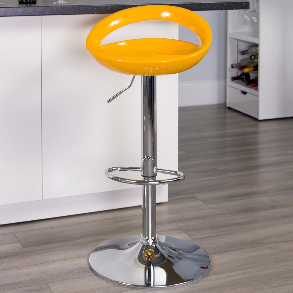 Flash Furniture Adjustable Barstool in Yellow, , large