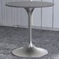 Leisuremod LeisureMod Verve Collection 27 Round Dining Table, Brushed Chrome Base with Sintered Stone Grey Top, , large