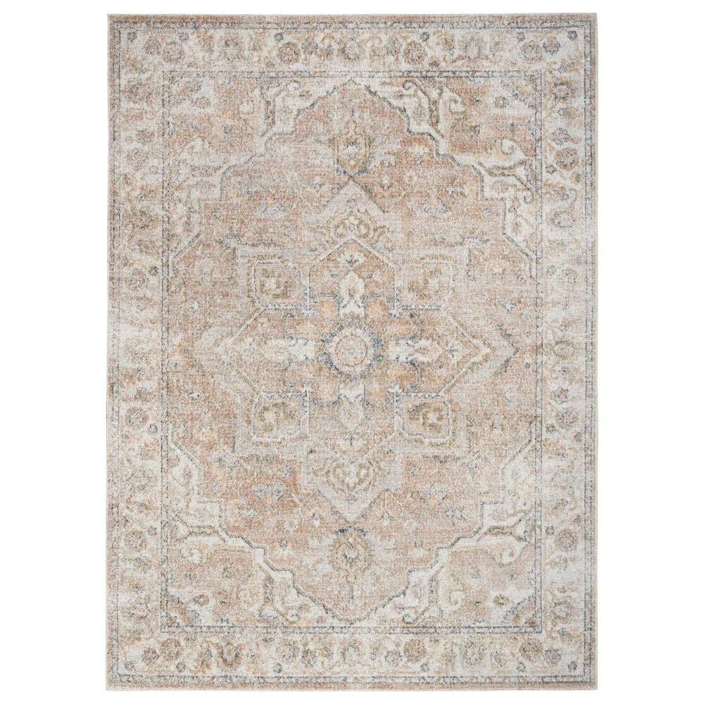 Nourison Astra Machine Washable 3"3" x 5" Beige Area Rug, , large