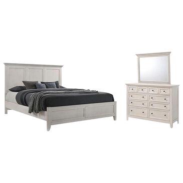 Hawthorne Furniture San Mateo 3-Piece Queen Panel Bedroom Set in Rustic White, , large