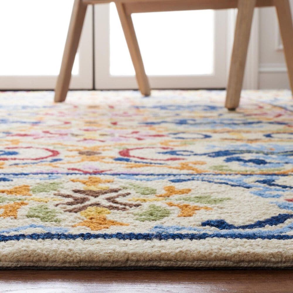 Safavieh Micro-Loop 4&#39; x 6&#39; Beige and Blue Area Rug, , large
