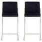 Lumisource Fuji High Back Counter Stool with Black Velvet Cushion in Stainless Steel (Set of 2), , large