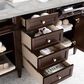 James Martin Vanities Brittany 60" Double Bathroom Vanity in Burnished Mahogany with 3 cm Victorian Silver Quartz Top and Rectangular Sinks, , large