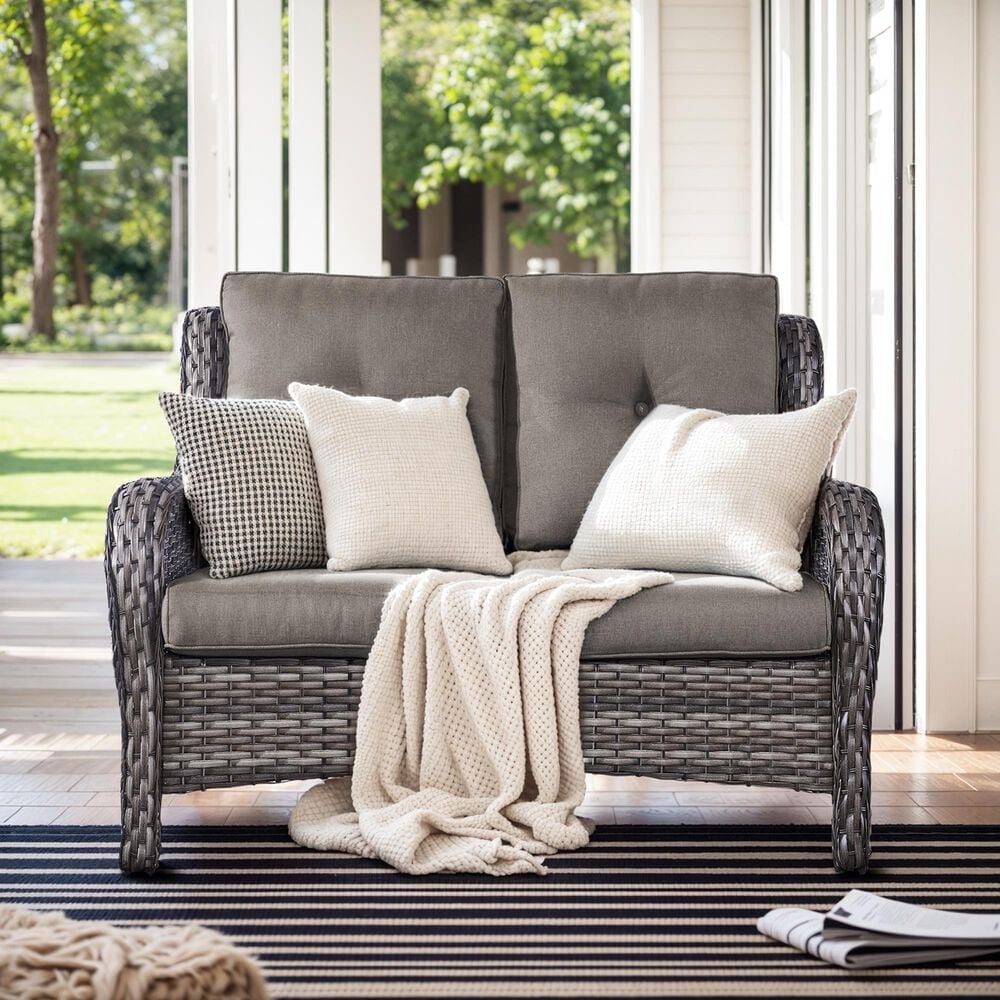 Sunwell Garden Patio Loveseat in Gray, , large