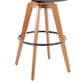 Lumisource Cosmo Swivel Barstool with Brown Cushion in Walnut and Black, , large