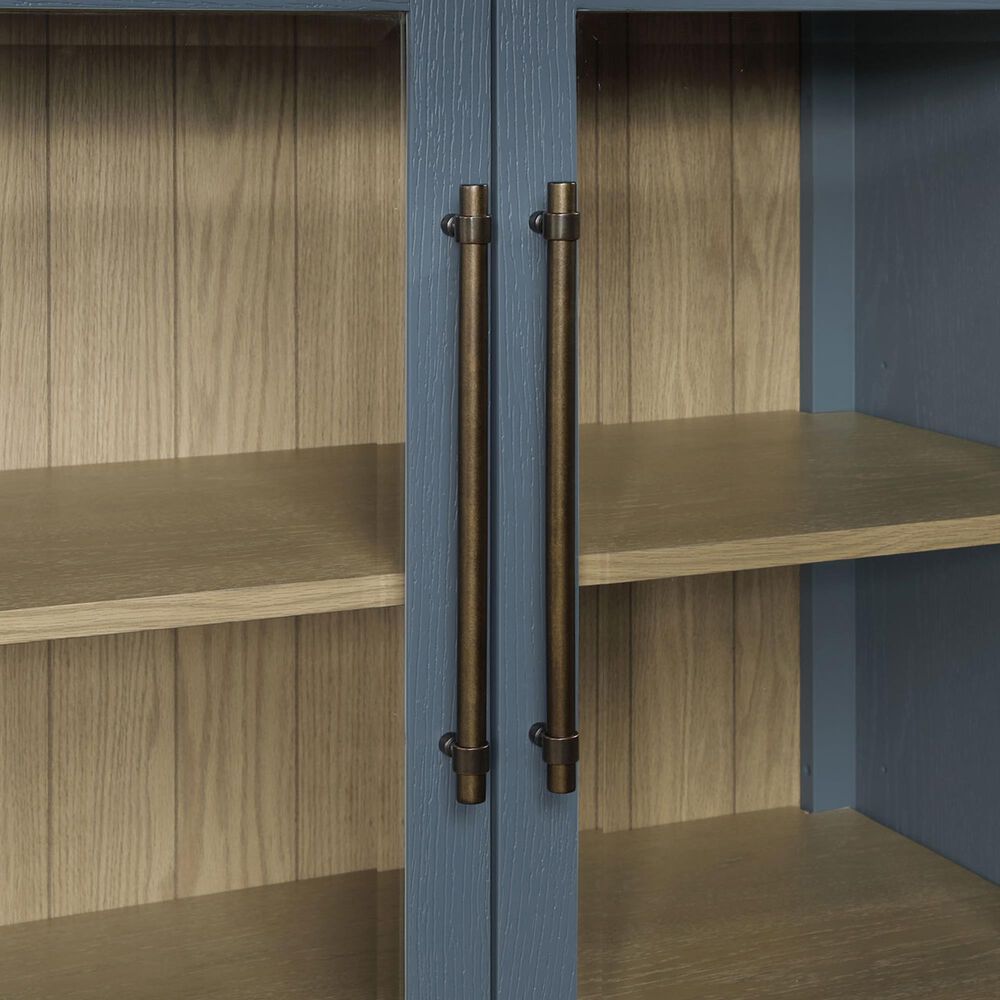 Steve Silver Magnolia Curio Cabinet in Dusty Blue and Weathered Sand, , large