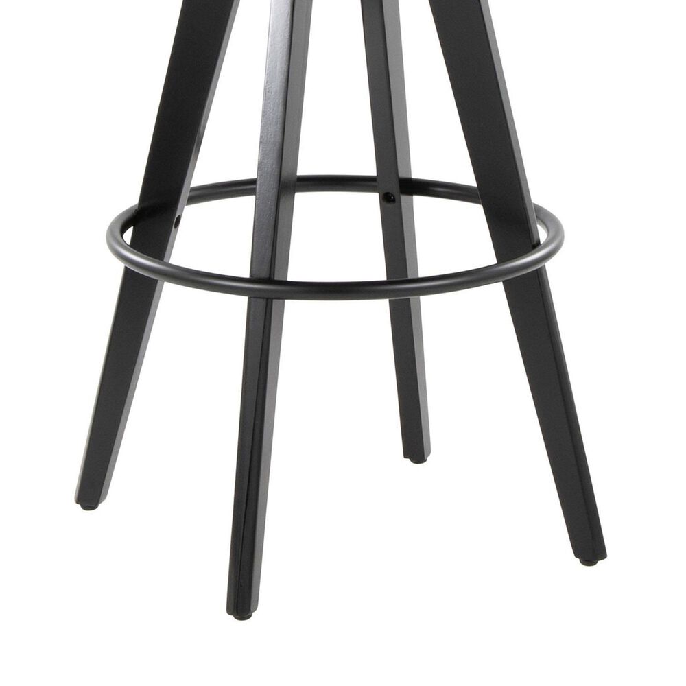 LumiSource Cosmo 30" Swivel Barstool with Camel Upholstery in Black (Set of 2), , large