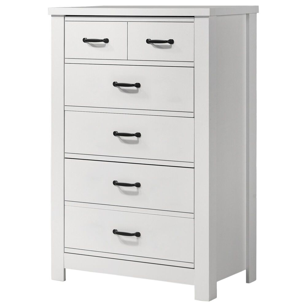 HOMLUX 3-Piece Bedroom Set with 6-Drawer Dresser, 5-Drawer Chest &amp; Nightstand in White, , large