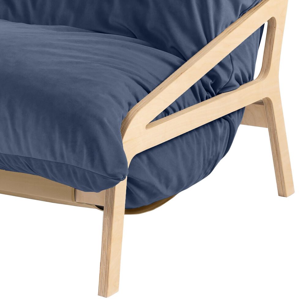 Jaxx Saxx Lush Velvet Bean Bag Lounge Chair in Navy Blue, , large