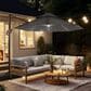 Furniture of America Zora 10" LED Bulb Double Top Octagon Patio Umbrella with Base in Gray, , large