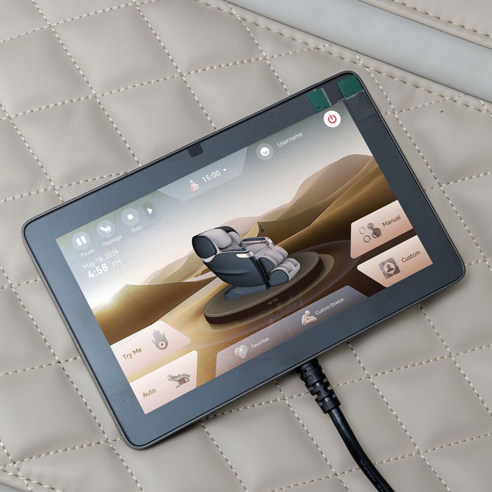 Cozzia Qi SE Duo Power Massage Chair with Quartz Cushion in Stone, , large