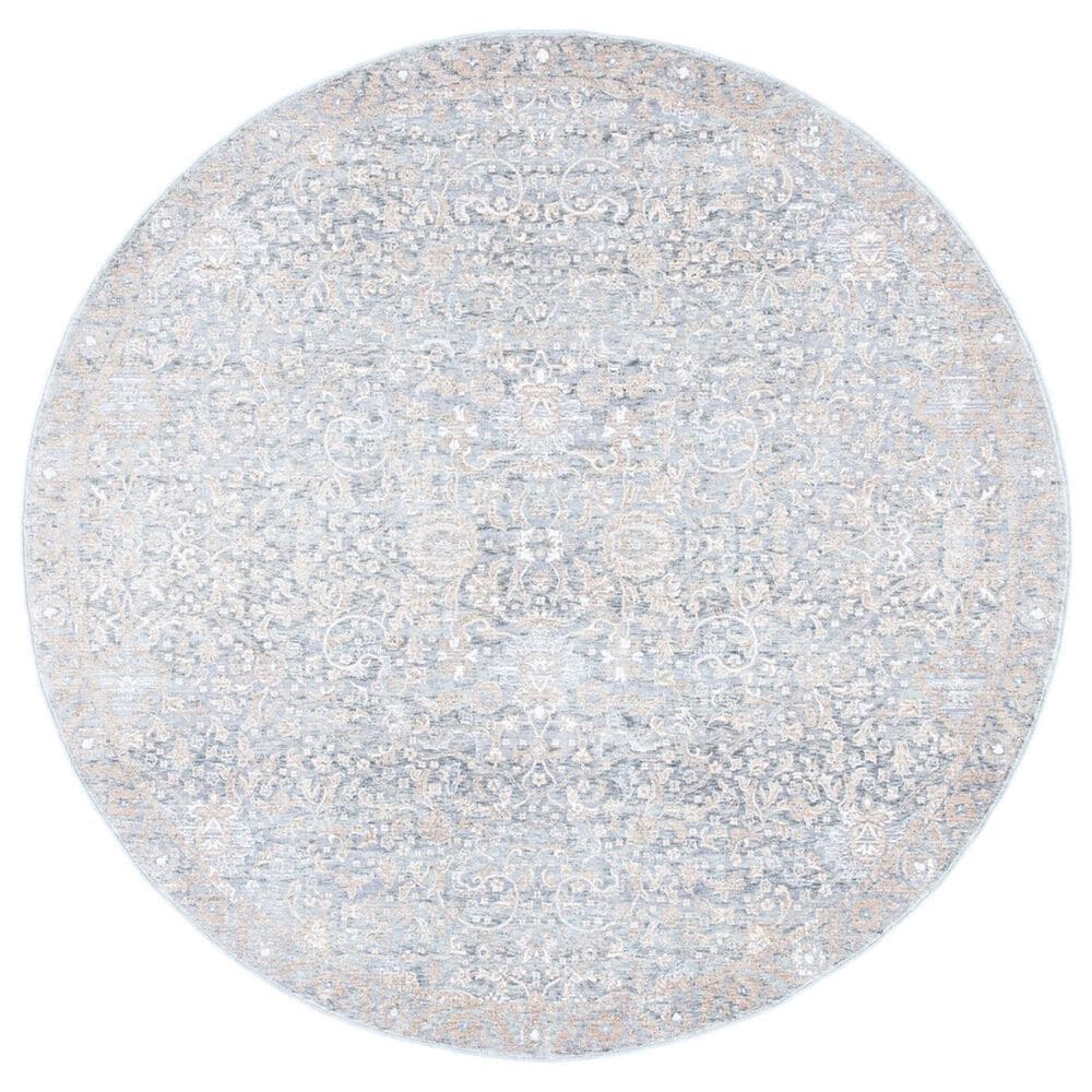 Safavieh Webster WBS318G 6"7" Round Grey and Beige Area Rug, , large