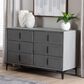 Baxton Studio Etienne 6-Drawer Dresser with Slate Grey Upholstered in Black, , large