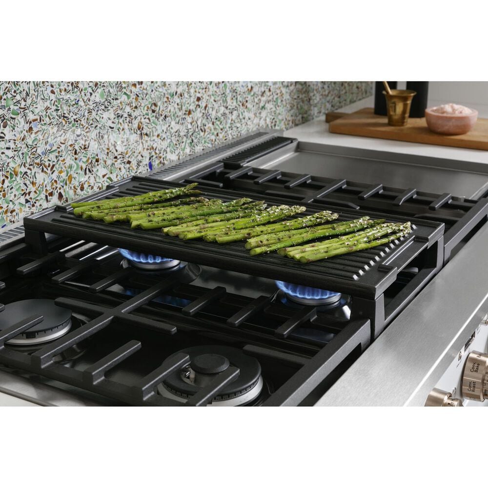 Cafe 8.25 Cu. Ft. Freestanding Dual Fuel Range with Double Oven in Matte White and Brushed Bronze, , large