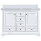 Lexora Home Dukes 48" Double Bathroom Vanity in White with 2 cm White Cultured Marble Top and Rectangular Sinks, , large
