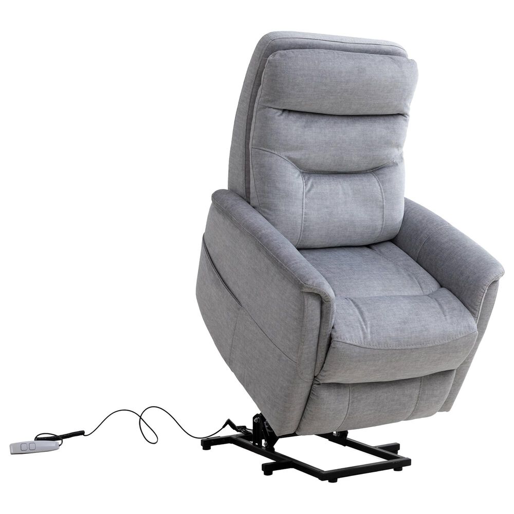 Simeon Collection Gemini Power Lift Recliner with Power Headrest in Capri Silver, , large