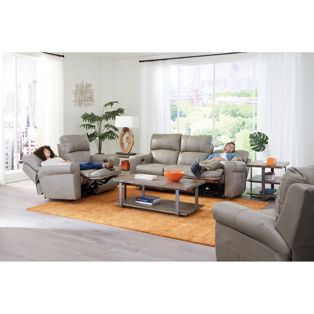 Catnapper Torretta Leather Power Lay Flat Reclining Sofa in Putty, , large