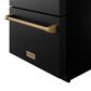 Thor Kitchen Gordon Ramsay 5.4 Cu. Ft. Undercounter Drawer Refrigerator with Bronze Handle Kit in Black, , large