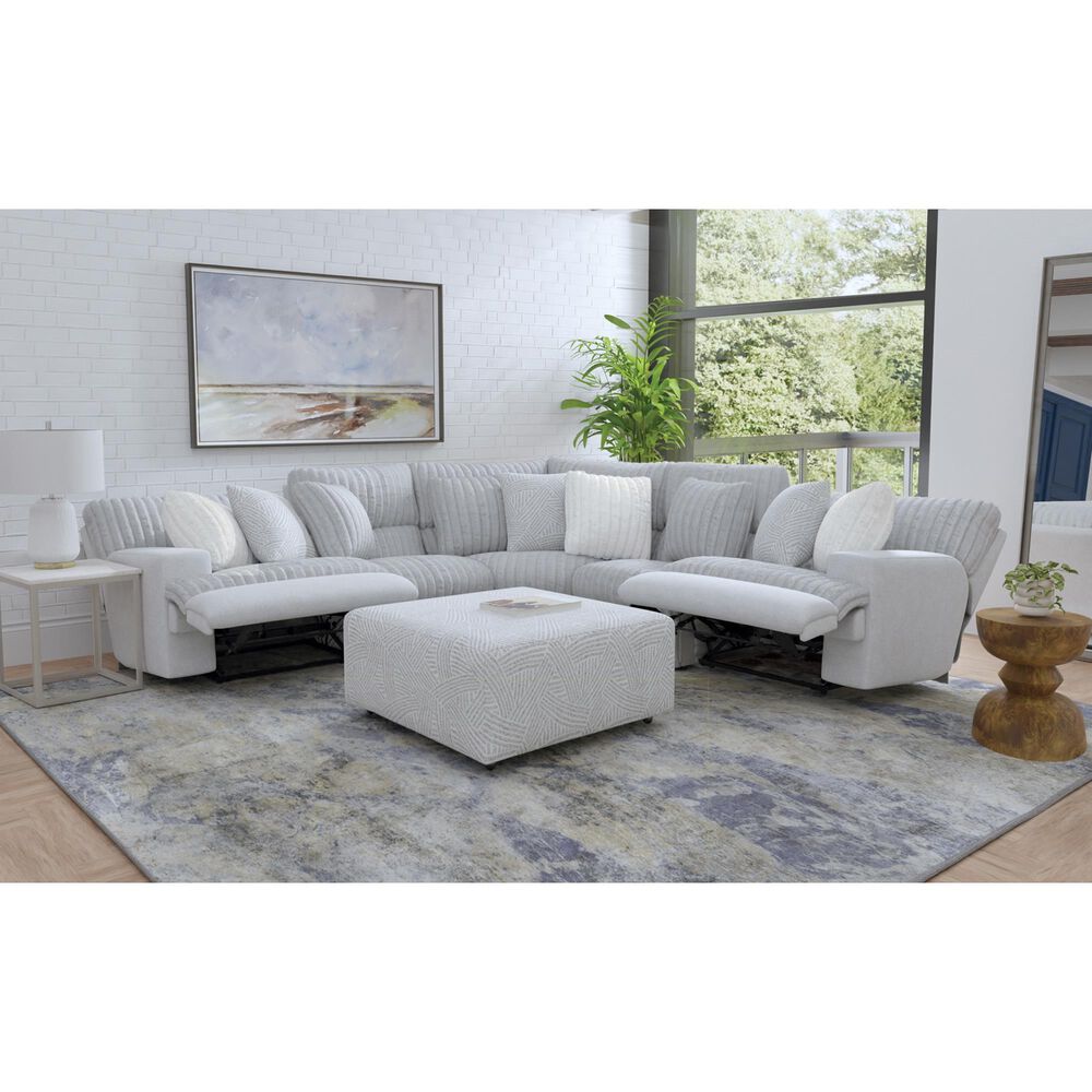 Catnapper Abraxas Castered Cocktail Ottoman in Oyster, , large