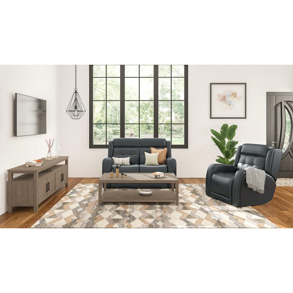 Flexsteel Grant Power Reclining Loveseat with Power Headrest in Navy