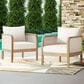 Hearth and Haven 24.8" Outdoor Armchair with Light Teak Frame in Beige (Set of 2), , large