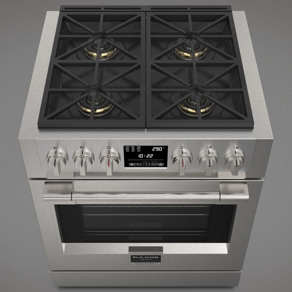 Fulgor Milano Sofia 4.1 Cu. Ft. 30&quot; Professional Dual Fuel Range in Stainless Steel, , large