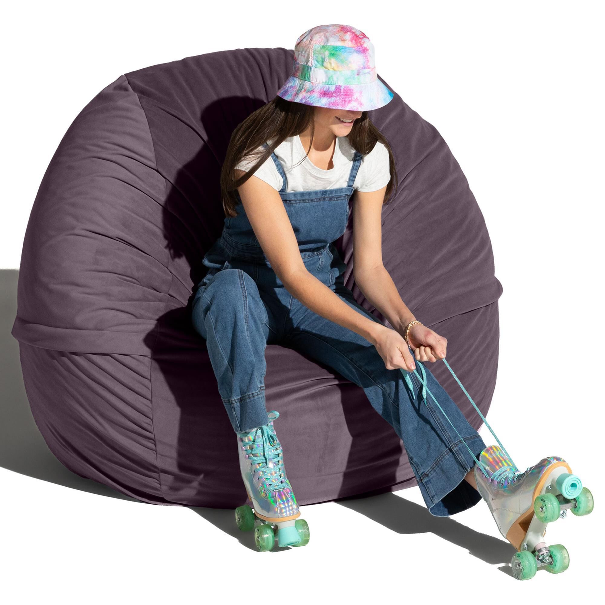 Jaxx Saxx 5' Large Round Bean Bag Chair in Purple