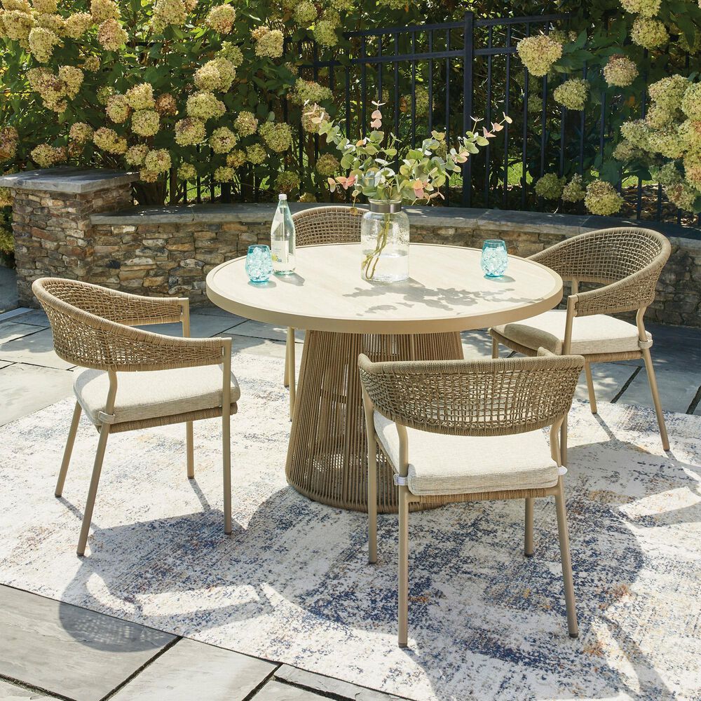 Ashley Orchard Beach Patio Dining Table in Beige, , large