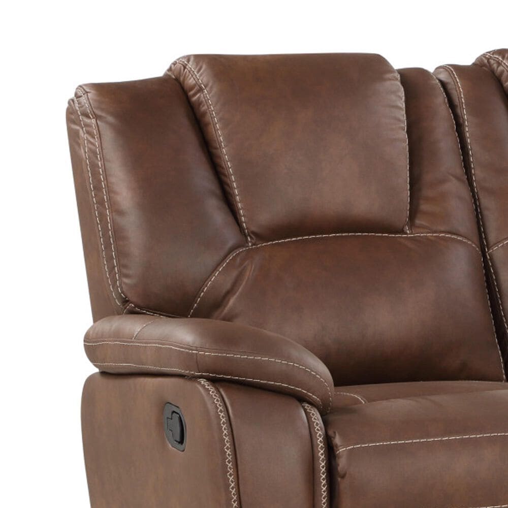 Steve Silver Katrine Manual Reclining Loveseat in Chestnut Brown, , large