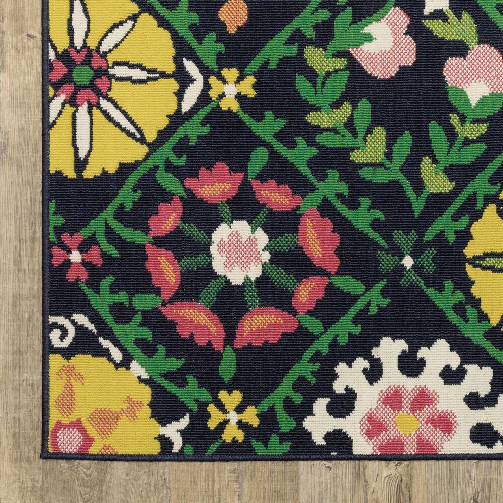 Oriental Weavers Havana HAV09 Navy and Multicolor 1'10" x 7'3" Indoor/Outdoor Runner, , large