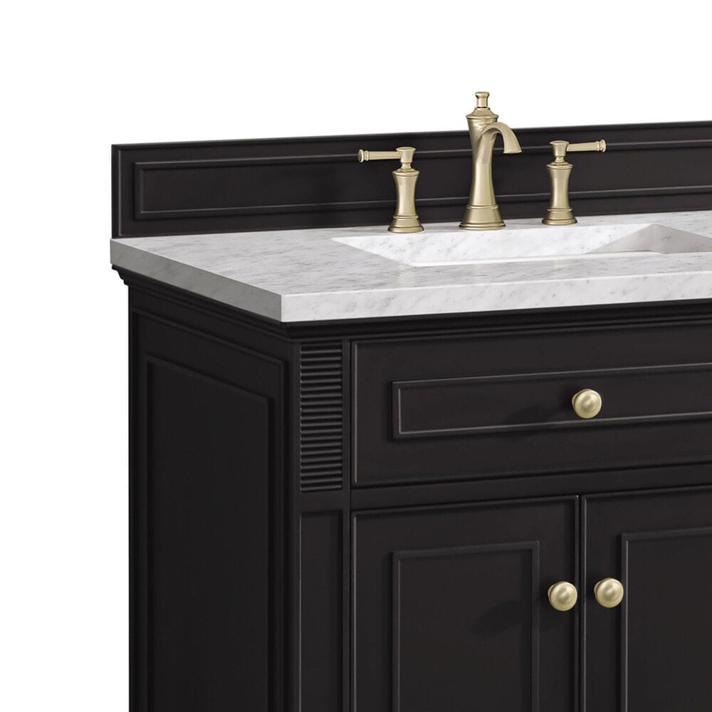 James Martin Vanities Lorelai 72&quot; Double Vanity in Black Onyx with 3 cm Carrara White Marble Top, , large