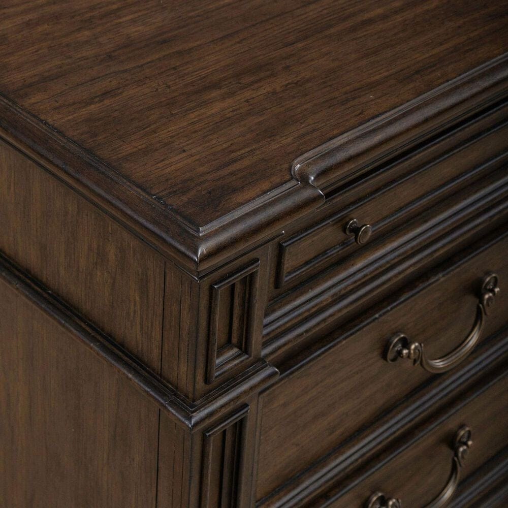 Belle Furnishings Provence Park 3-Piece Queen Upholstered Shelter Bedroom Set with Two Nightstands in Chateau Brown, , large
