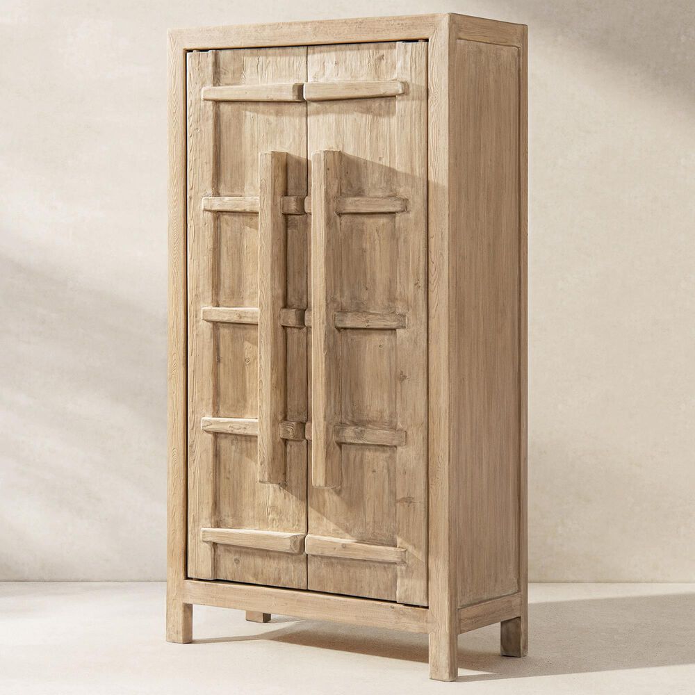 Jennifer Taylor Home Rowan 83" 2-Door Tall Storage Cabinet in Heritage Light Natural Brown, , large